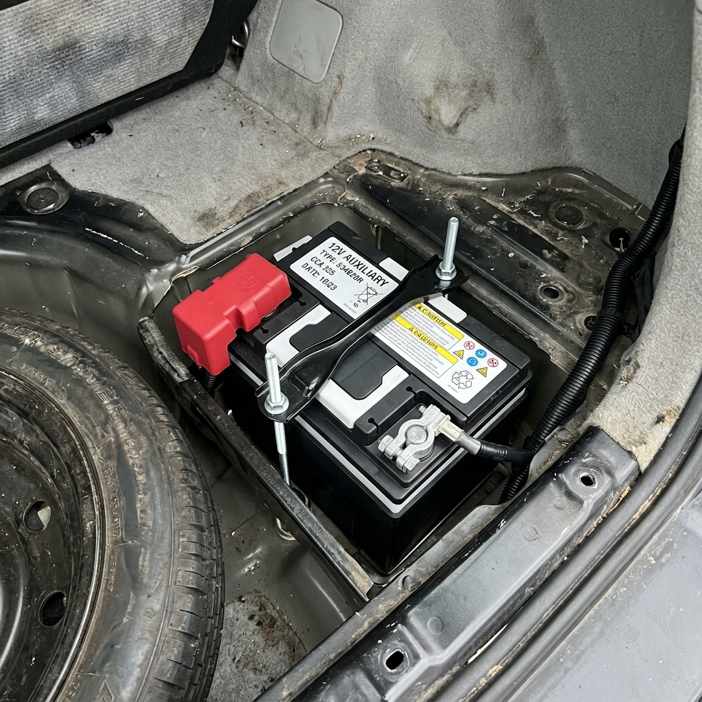 Replacing car battery in trunk 202608220155
