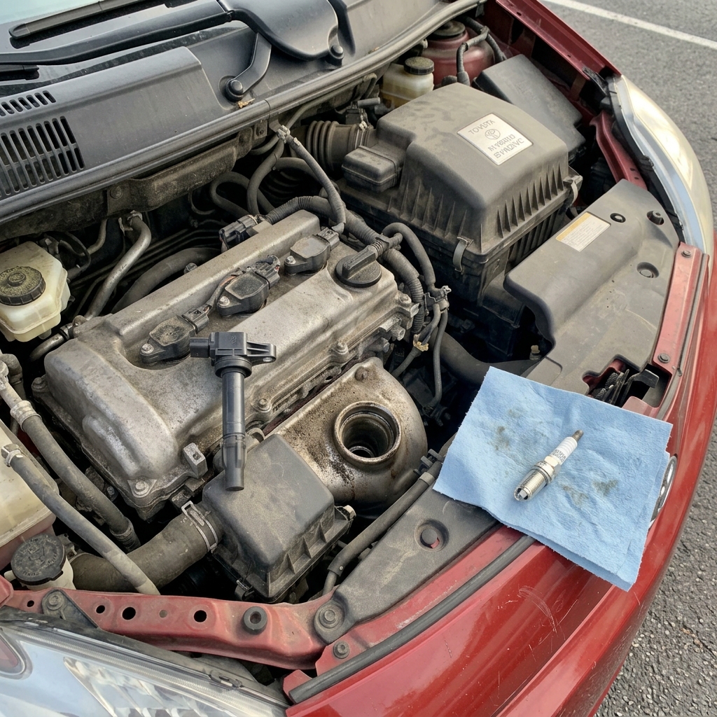 Replacing spark plug in engine 202608220244