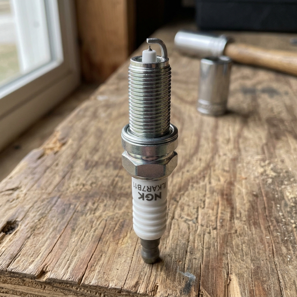 Brand new Toyota Prius spark plugs ready for installation
